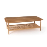 Столик Журнальный из дуба и плетения Malora единый размер каштановый LA REDOUTE INTERIEURS  фото, kupilegko.ru